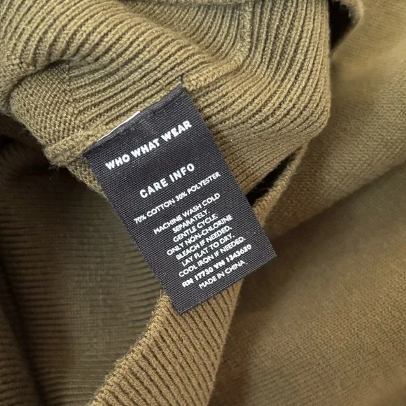 Who What Wear Olive Green Sweater Size Small - Picture 6 of 6